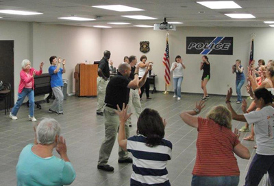 Women participating in a Women's Self Defense Class